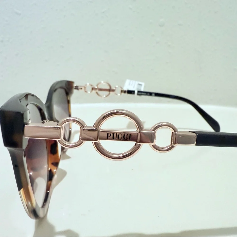 Pucci Emilio Pucci 54 mm Women’s Cat Eye Black Orange Smoke Sunglasses NWT